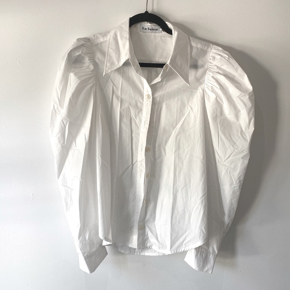 Puff Sleeve Button Up